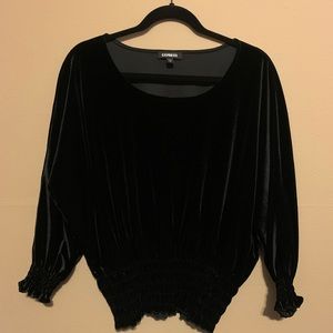 black velvet blouse from express
